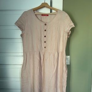 Pyne & Smith No.11 Pale Pink Striped Midi